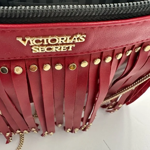 Victoria's Secret Red Fringe Crossbody with Gold Chain - Picture 3 of 8